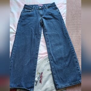 EDIKTED Petite raelynn jeans low rise baggy dark blue wash size S